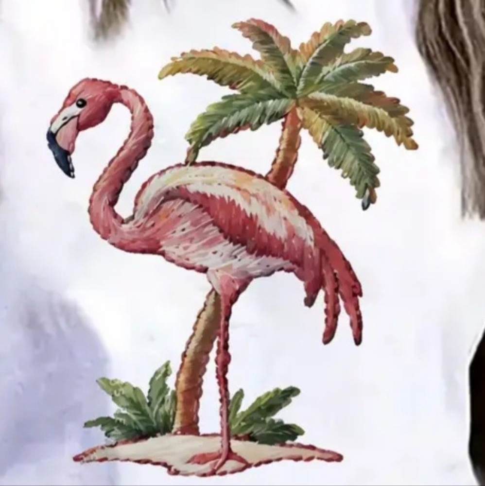 'Flamingo' White Sleeveless Top